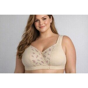Fiona Bra Women's 2xl Front Wrap Closure Floral Comfort Seniors Limited Mobility